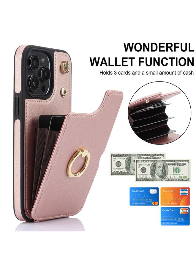 Zaboon Case For iPhone 12 Pro Max YM005 Skin Feel Card Bag Phone Case with Long Lanyard - Image 2