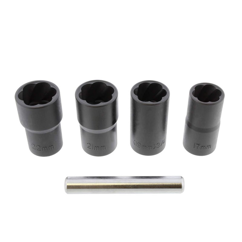 ABN Twist Socket Set Lug Nut Remover Extractor Tool - 5 Piece Metric Bolt and Lug Nut Extractor Socket Tools - Image 2
