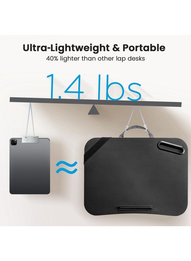 HUANUO Laptop Lap Desk, Fits Up To 15.6-Inch Laptops And Tablets, Lap Desk With Cushion, Phone Holder And Storage Bag, Portable And Lightweight Lap Desk, Black Lapdesk For Home Office Or Dormitory - Image 2