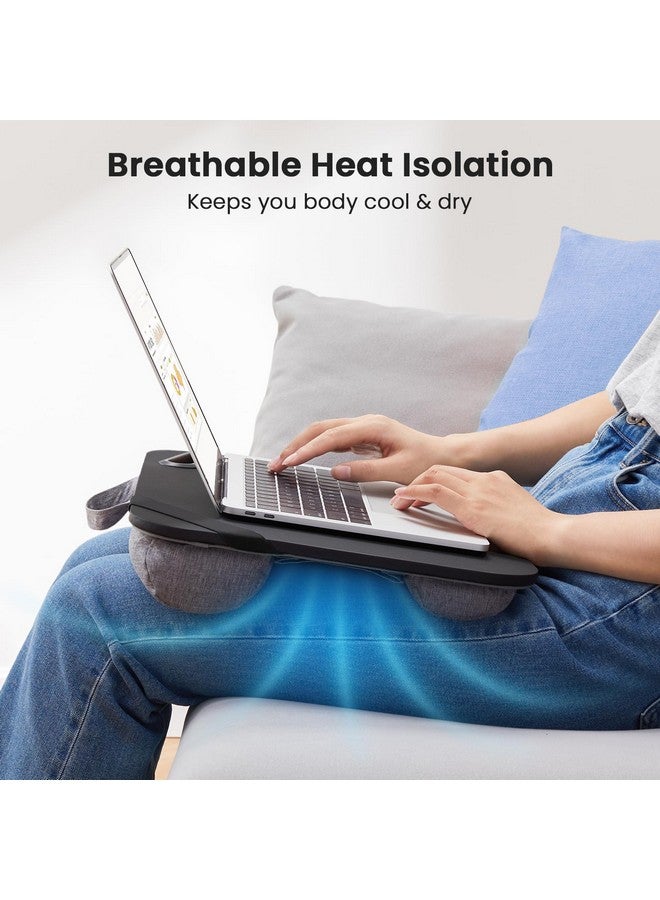 HUANUO Laptop Lap Desk, Fits Up To 15.6-Inch Laptops And Tablets, Lap Desk With Cushion, Phone Holder And Storage Bag, Portable And Lightweight Lap Desk, Black Lapdesk For Home Office Or Dormitory - Image 4