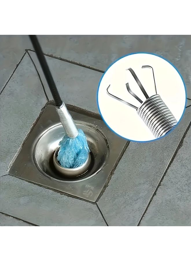 21 أداة فتح أنبوب تصريف 65 بوصة، 4 مخالب، ملقط يدوي مرن، مزيل انسداد المرحاض - Image 5