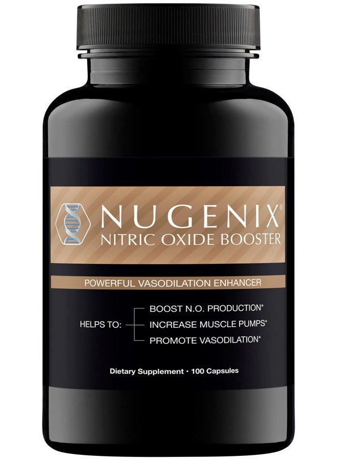 Nugenix Nitric Oxide Booster Supplement - Nitric Oxide Flow, L-Arginine, L-Citrulline, Pine Bark Extract - Vasodilator - 100 Capsules  - Image 1
