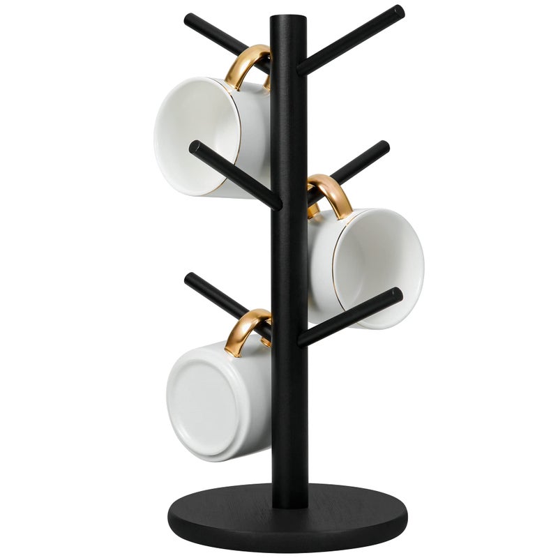 MyLifeUNIT Mug Holder Tree, Coffee Cup Holder with 6 Hooks (Black) - Image 1