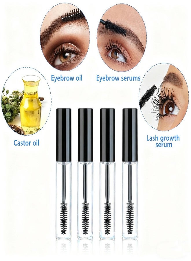 AskBed 4 Pack of 0.34 Oz (10ml) Empty Mascara Tube - Refillable, Leak-proof Plastic Mascara Bottles with Eyelash Wand and Labels Included - Image 5
