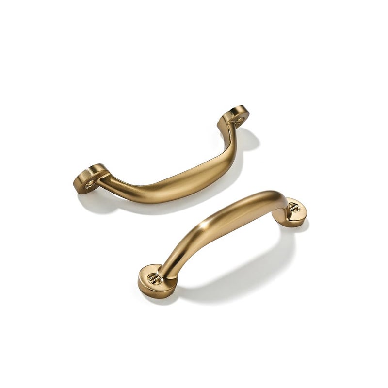 CABDM 10 Pack 3 inch Hole Center Brushed Brass Cabinet Pulls Heavy Duty Solid Drawer Honey Bronze Hardware Handles Kitchen Vanity Bathroom Handles - Image 2