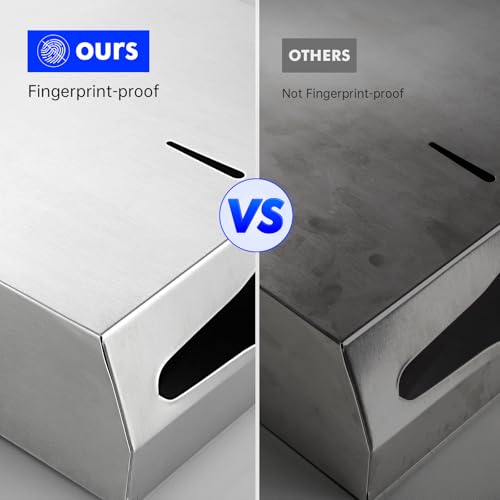 Gorlary Paper Towel Dispenser Wall Mount Commercial, Brushed Stainless Steel & Fingerprint Resistant, Lockable, for c fold/Multifold/Trifold Paper Towels, Touchless Hand Towels Holder - Image 3