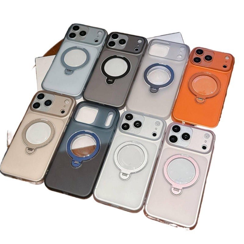 غطاء MagSafe بPC لـ iPhone 14 / 14 Plus / 14 Pro / 14 Pro Max باللون أسود مغناطيسي بوظيفة حامل مع حامل قابل للطي ومغناطيس قوي مع ملمس غير لامع مع ملمس ناعم للاستخدام اليومي - Image 5