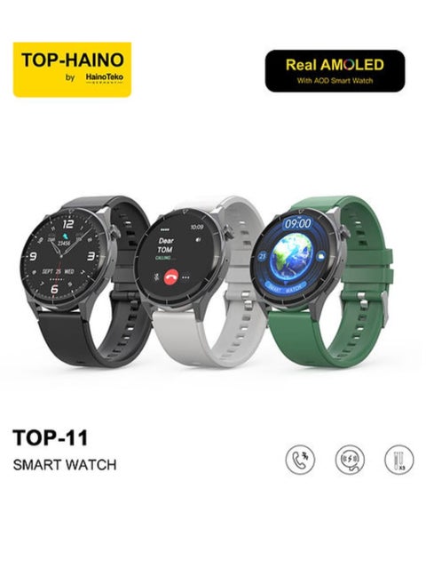 Smart Watch TOP-11 Round Real AMOLED screen With Three Pairs Of Straps And Wireless Charger with Pen and Note book