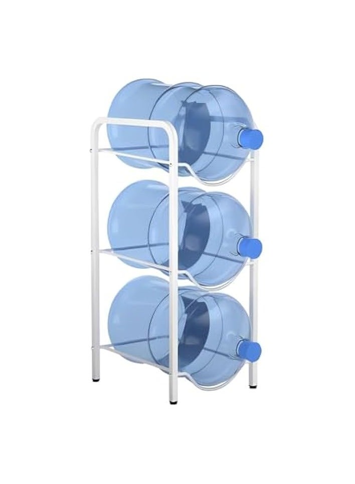 Green Tiger 3 Tier Water Bottle Storage Stand for Home, Office, Kitchen Storage Organiser 5 Gallons Shelf Bottle Stand Easy to Assemble (3T-White) - Image 1
