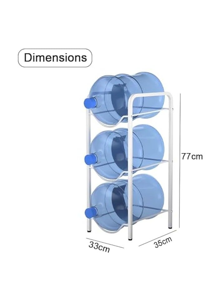 Green Tiger 3 Tier Water Bottle Storage Stand for Home, Office, Kitchen Storage Organiser 5 Gallons Shelf Bottle Stand Easy to Assemble (3T-White) - Image 4