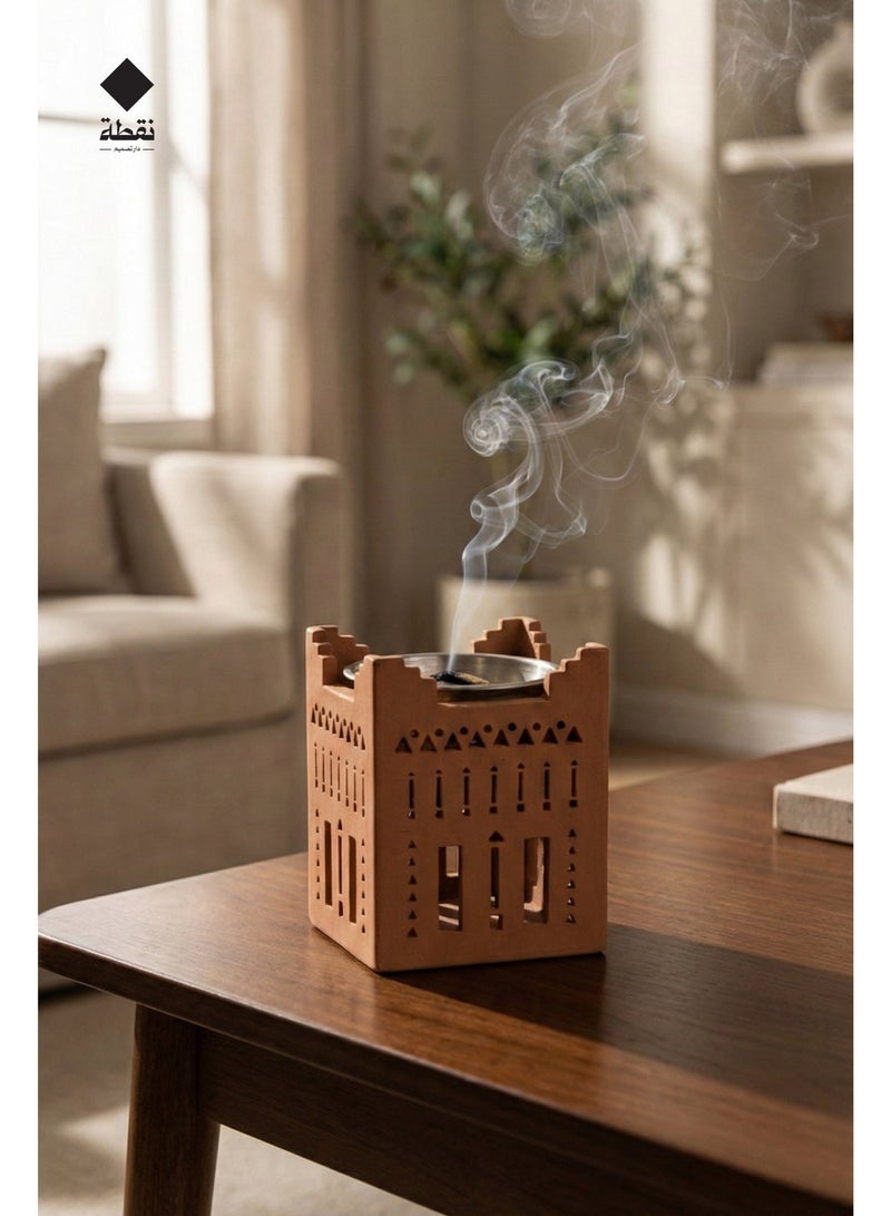 Nuqta A traditional wooden incense burner with a design inspired by the Salmanian style that adds a touch of authenticity and elegance to your home. - Image 1