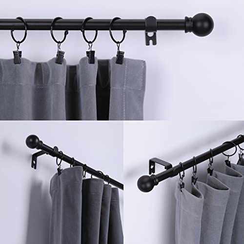 Thestoa 2 Pack Black Curtain Rods for Windows 66 to 120 Inch, 5/8" Diameter Matte Black Small Curtain Rods for Bedroom, Living Room, Kitchen, Outdoor, Farmhouse, Cafe - Image 2