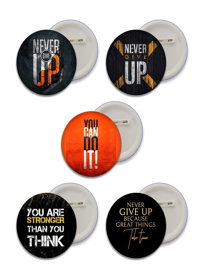 دي2سي أزرار بلاستيكية دائرية مطبوعة عليها عبارات تحفيزية وملهمة | لا تستسلم أبدًا | أنت أقوى مما تعتقد | إكسسوارات ديكور - Image 1