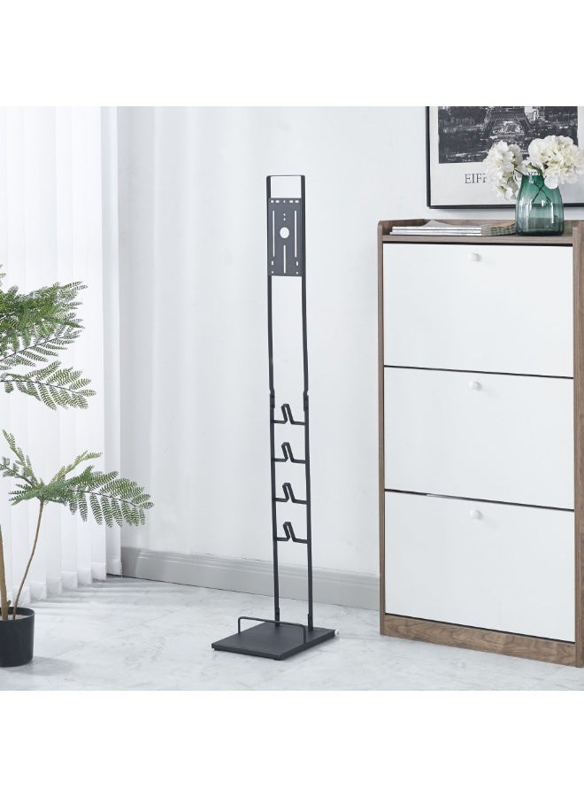 Vacuum Cleaner Holder – Wheeled Vacuum Storage Rack, suitable for any vacuum cleaner with a mounting plate, metal floor stand, drill-free vacuum storage rack (black) - Image 3