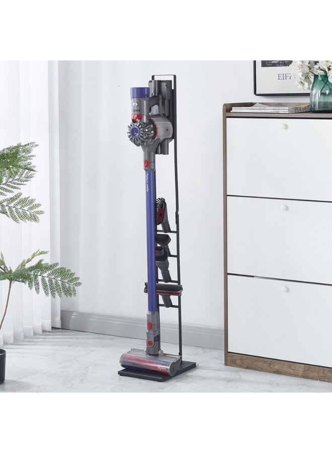 Vacuum Cleaner Holder – Wheeled Vacuum Storage Rack, suitable for any vacuum cleaner with a mounting plate, metal floor stand, drill-free vacuum storage rack (black) - Image 1