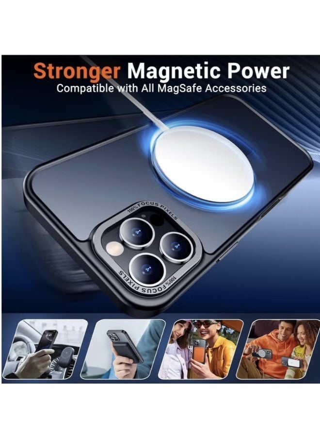 حافظة iPhone 15 Pro Max Magsafe، حماية من السقوط من الدرجة العسكرية، مضاد للبصمة الأصفر، حامل معدني قابل للتدوير، مضاد للخدش للاستخدام الصحراوي - Image 2