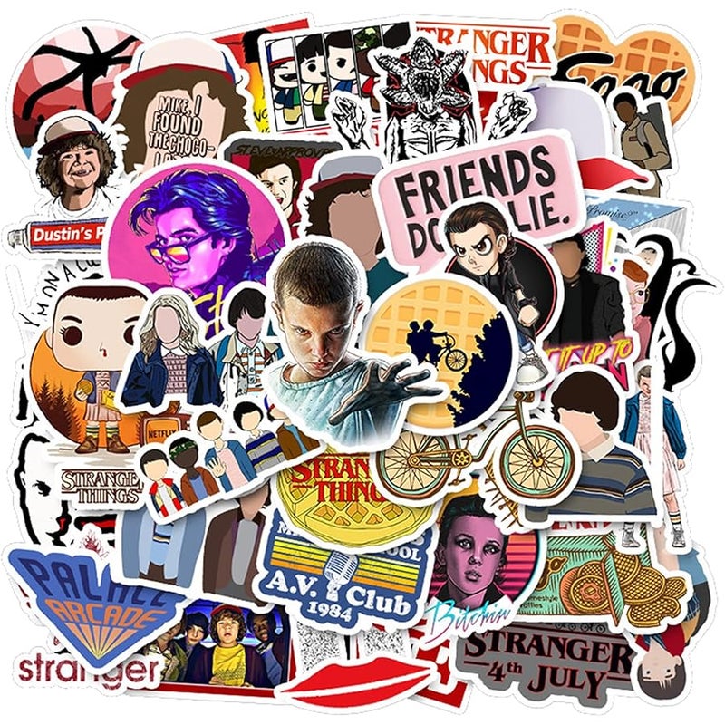 BERFLYTER 50Pcs TV Stranger Things Themes Waterproof Stickers for Water Bottles Cup Laptop Bike Skateboard Luggage Box Vinyl Graffiti Patches BRJHSL - Image 1
