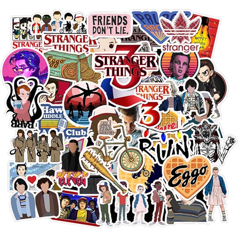 BERFLYTER 50Pcs TV Stranger Things Themes Waterproof Stickers for Water Bottles Cup Laptop Bike Skateboard Luggage Box Vinyl Graffiti Patches BRJHSL - Image 2