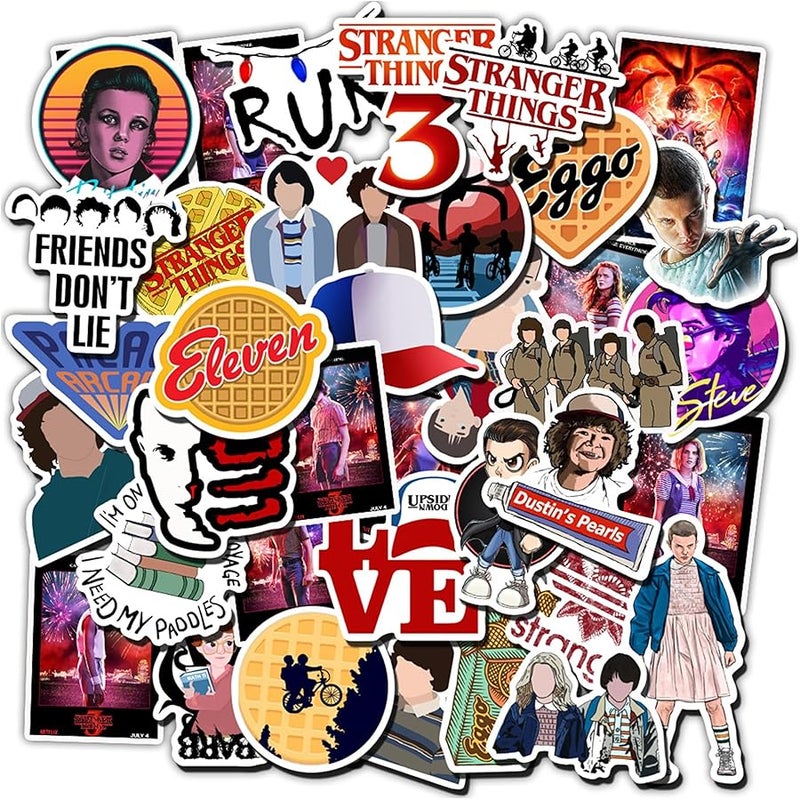 BERFLYTER 50Pcs TV Stranger Things Themes Waterproof Stickers for Water Bottles Cup Laptop Bike Skateboard Luggage Box Vinyl Graffiti Patches BRJHSL - Image 3