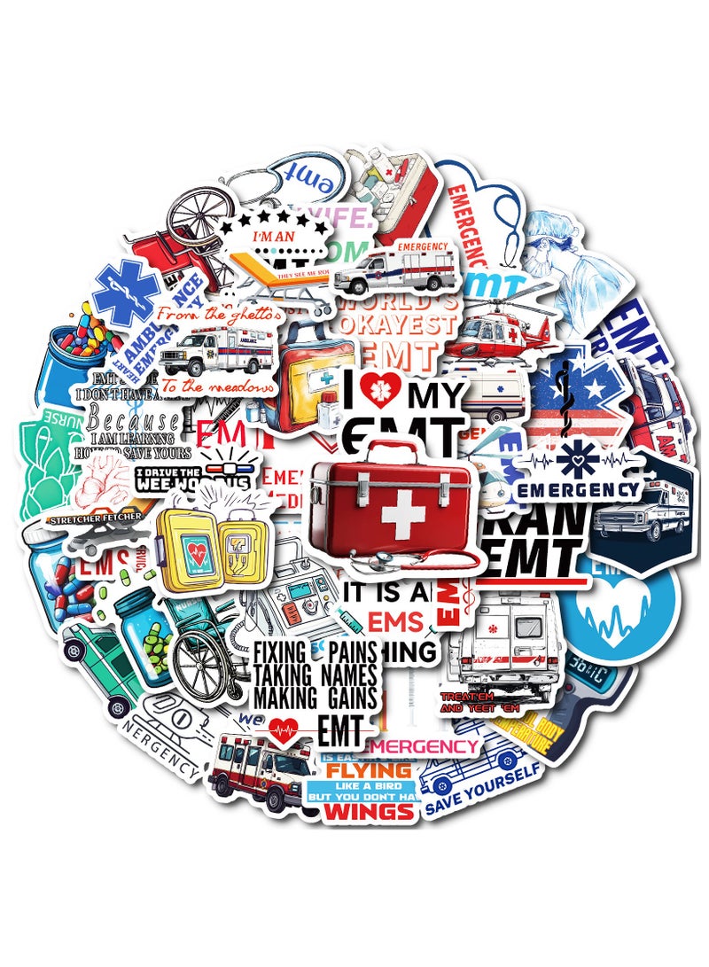 Medical Theme Stickers 50 Pack Vinyl Laptop Stickers Waterproof Stickers for Water Bottles Graffiti Stickers Pack for Teens Girls Kids Adults - Image 1