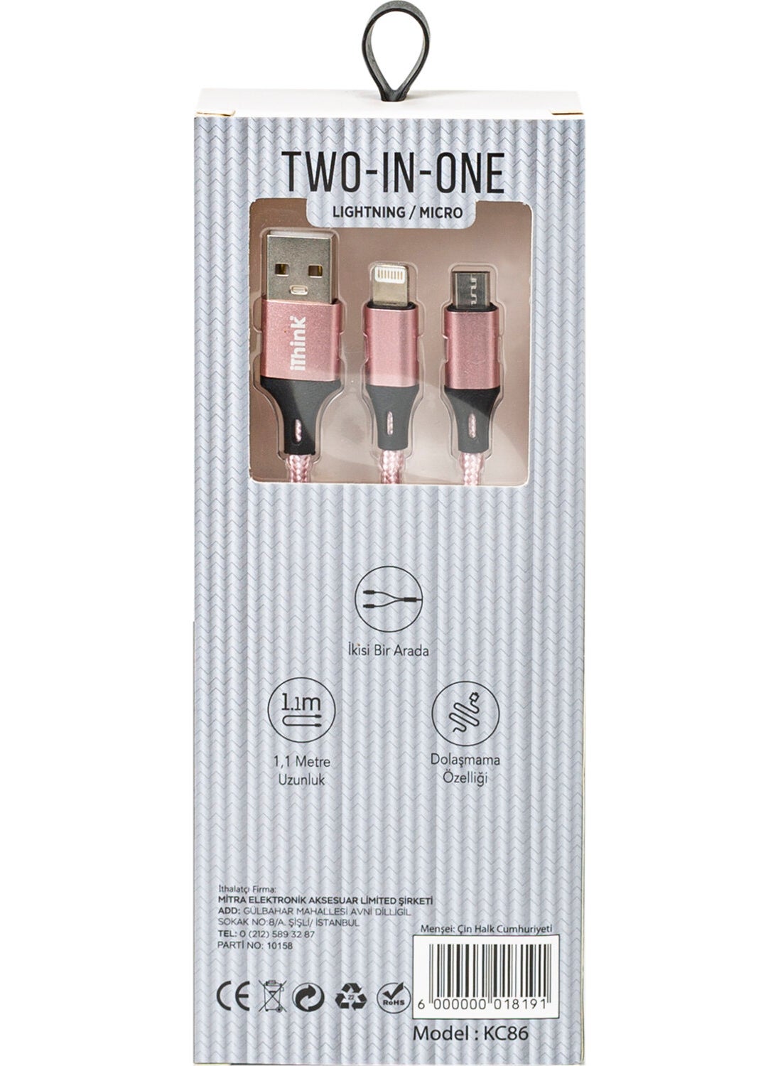 ithink KC86 Micro Lightning Gold Cable 2in1  - Image 3
