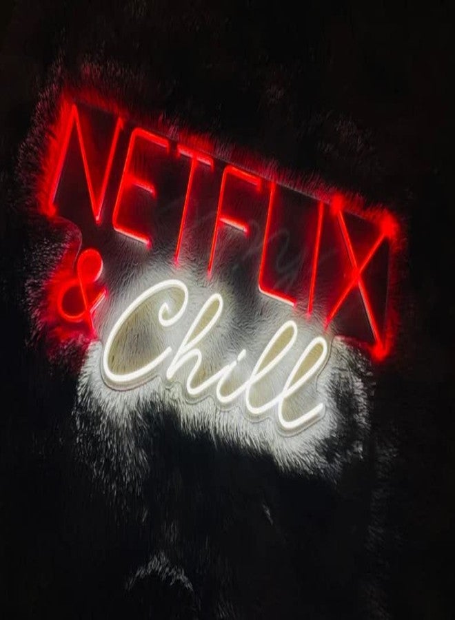 VYNES NETFLIX & CHILL LED Neon Signs Light LED Art Decorative Sign - Wall Decor/Table Decor, Home Decor for Wedding Party Kids Room Living Room House Bar Pub Hotel Beach - Image 2