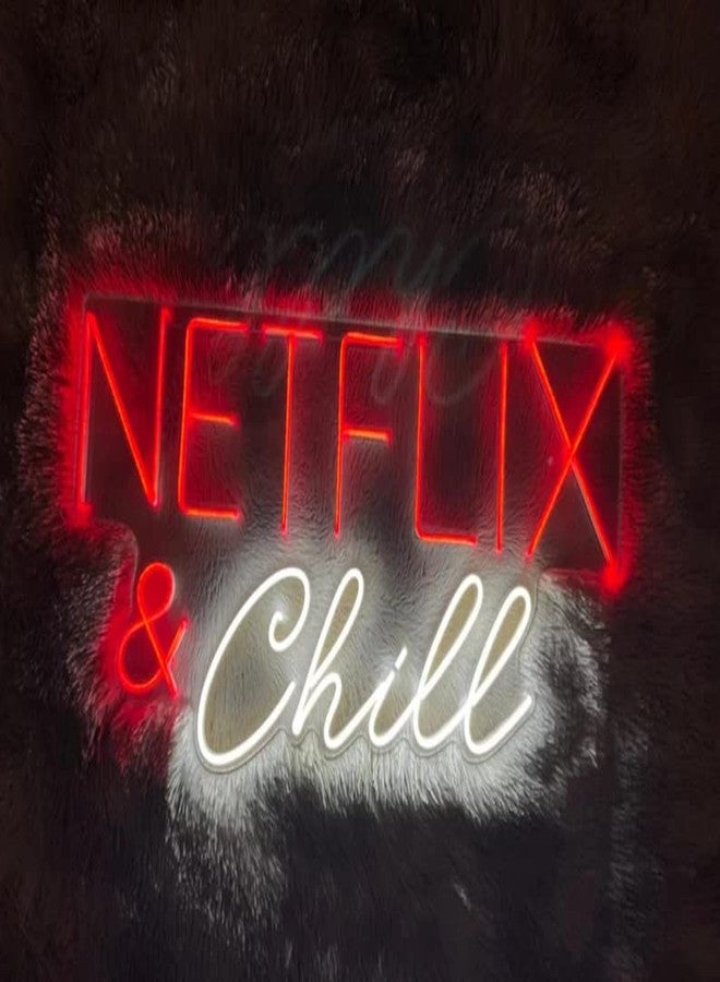 VYNES NETFLIX & CHILL LED Neon Signs Light LED Art Decorative Sign - Wall Decor/Table Decor, Home Decor for Wedding Party Kids Room Living Room House Bar Pub Hotel Beach - Image 3