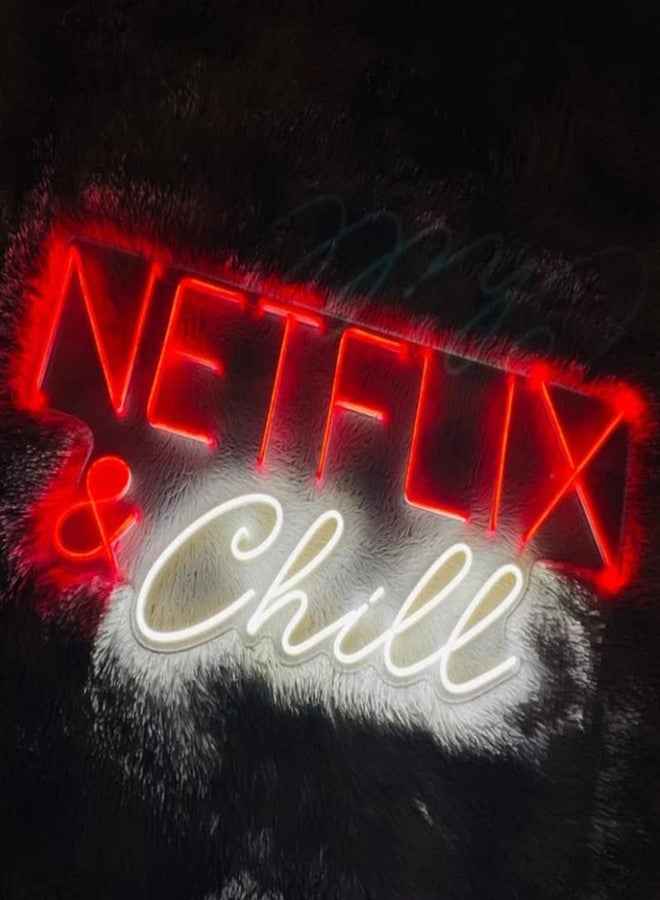 VYNES NETFLIX & CHILL LED Neon Signs Light LED Art Decorative Sign - Wall Decor/Table Decor, Home Decor for Wedding Party Kids Room Living Room House Bar Pub Hotel Beach - Image 4
