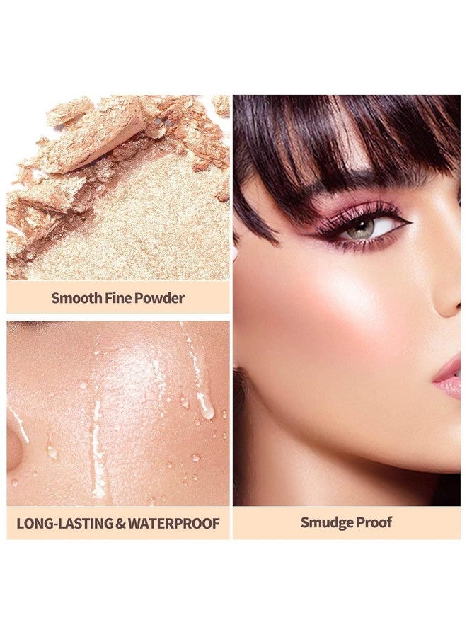 FIRSTZON Perfect 24Hr Blush And Highlighter Palette- 4-Color Metallic Shimmer Shadow Powder, Illuminator Makeup Set For Shading, Highlighting & Defining The Face (Shade B) - Image 4