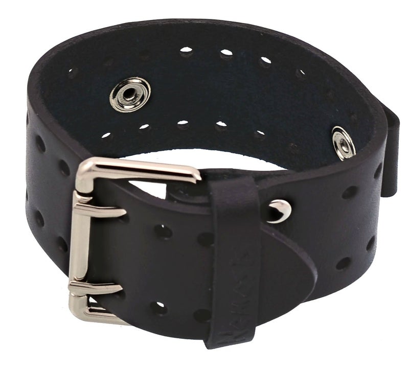 Nemesis BN-K 20mm Lug Width Black Wide Leather Cuff Wrist,mens Watch Band - Image 2