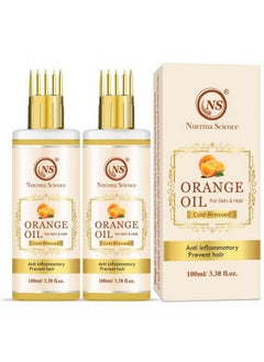 Nuerma Science Orange Hair Oil With Comb Applicator For Healthy Strong More Deep Root Nourishment Hair(100 Ml Each Pack Of 2) 200 Ml Each  - Image 1