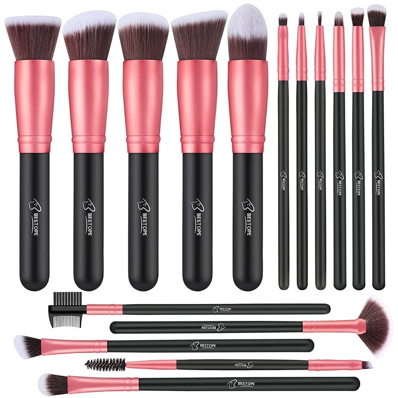 BESTOPE PRO Makeup Brushes 16 Pcs Makeup Brush Set, Blending Brush for Foundation, Premium Synthetic Powder Concealers Makeup Brushes for Eyes and Face, Eye Shadows Brushes, Eyeliner Make Up Brushes - Image 1