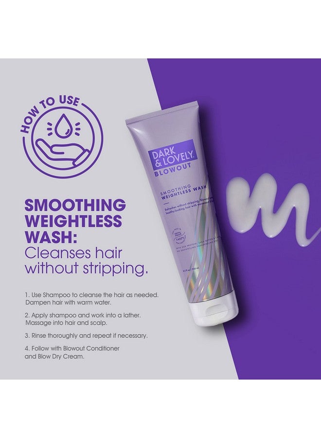 SoftSheen-Carson Dark And Lovely Blowout Hydrating Sulfate Free Shampoo With Castor Oil For Curly Hair All Hair Types 8.5 Fl Oz - Image 3