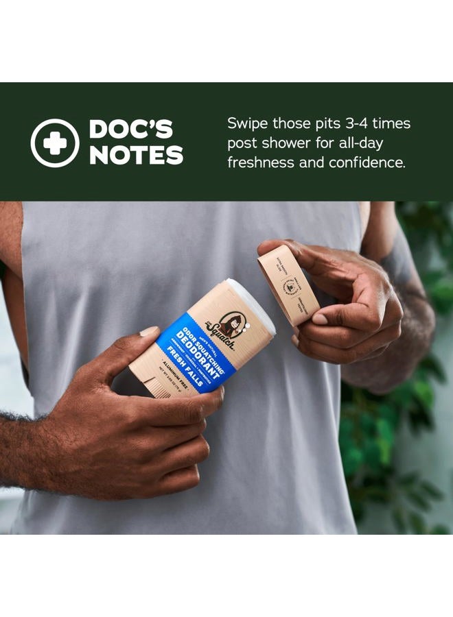 Dr. Squatch Natural Men's Deodorant – Aluminum Free Natural Deodorant Men with Charcoal & Postbiotics for 72-Hour Odor Protection – Fresh Falls + Summer Citrus, 2.65oz Stick (2-Pack) - Image 3