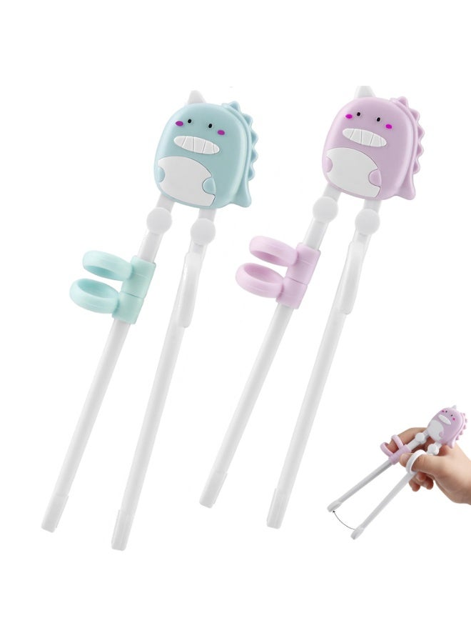 CMGTYYD. زوجان من عيدان تناول الطعام للأطفال، عيدان طعام على شكل ديناصورات، تُمكّن الأطفال من إتقان استخدام عيدان الطعام بسرعة، وهي مناسبة للمبتدئين. - Image 1