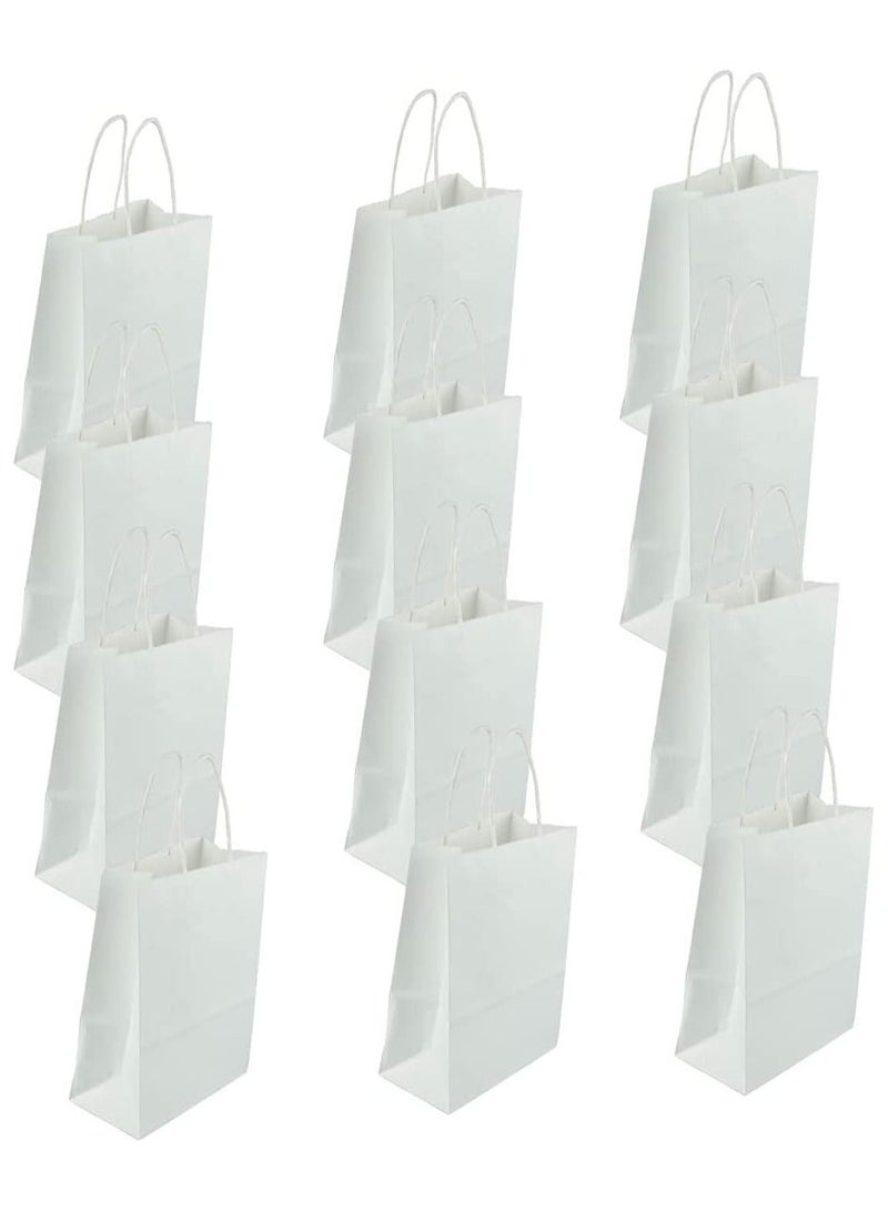 Kraft Paper Bag White Twisted Handle 20x27x10 cm Paper Party Bags Hen Party Bags Kraft Paper Bag Bride Birthday Gift Bag Wedding Celebrations Bags for Party Favour - 12 Pieces. - Image 1