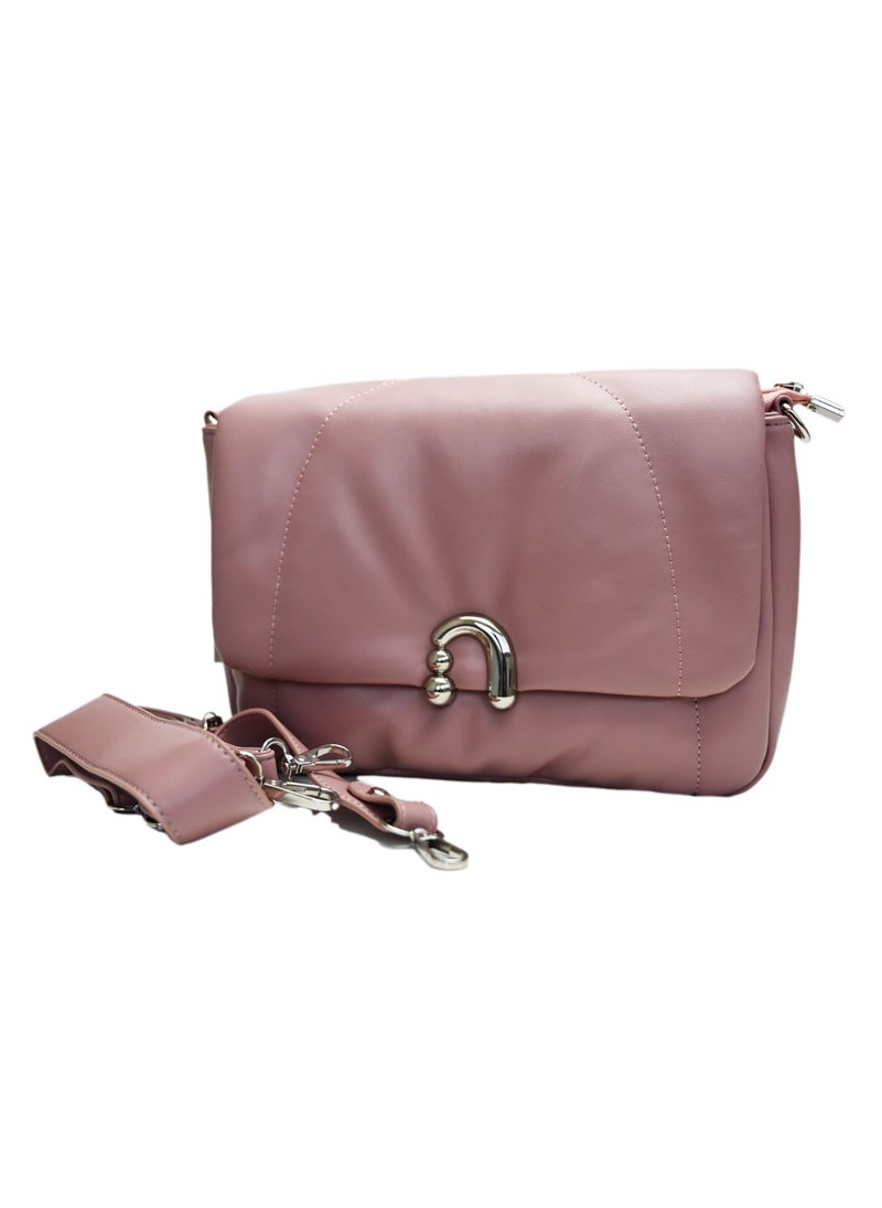 Generic Pink Shoulder Bag For Women,  Detachable Ladies Purses For Women, Cross Body Bags For Gifting, Pink Women Hand Purse  - Image 3