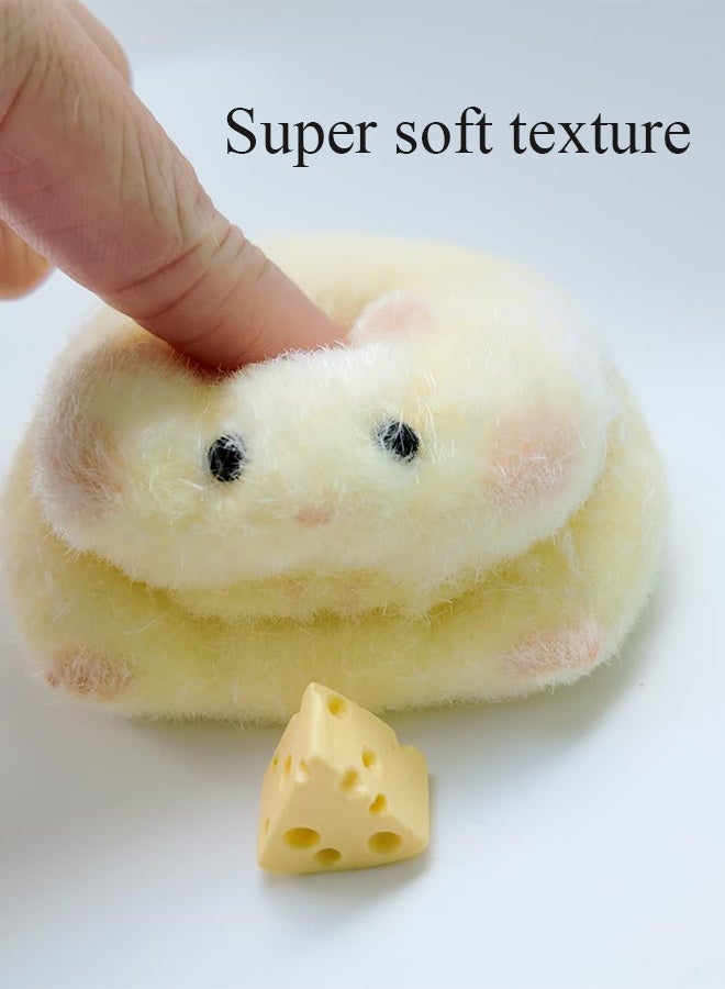 الحجم الكبير اليدوي Taba Squishy الهامستر مع الجبن ، لطيف الناعم الهامستر Squishy ضغط الألعاب ، مثالية للتخفيف من الإجهاد ، 2025 هدايا فريدة للبالغين (الهامستر الأصفر) - Image 2