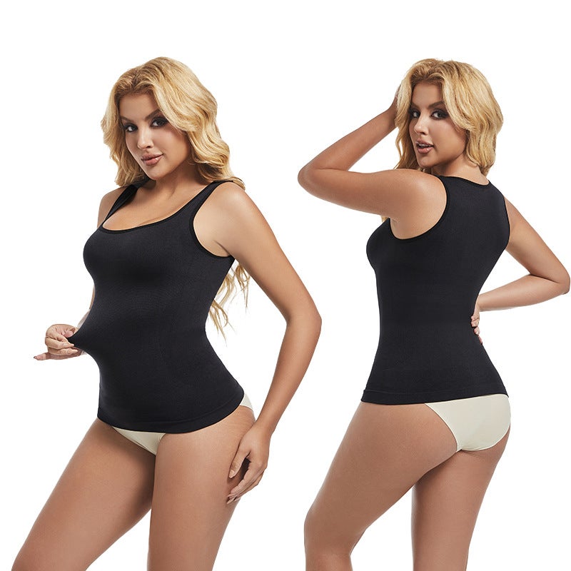 Women's High Stretch Seamless Square Neck Tummy Control Tank Top Bodysuit - Image 1