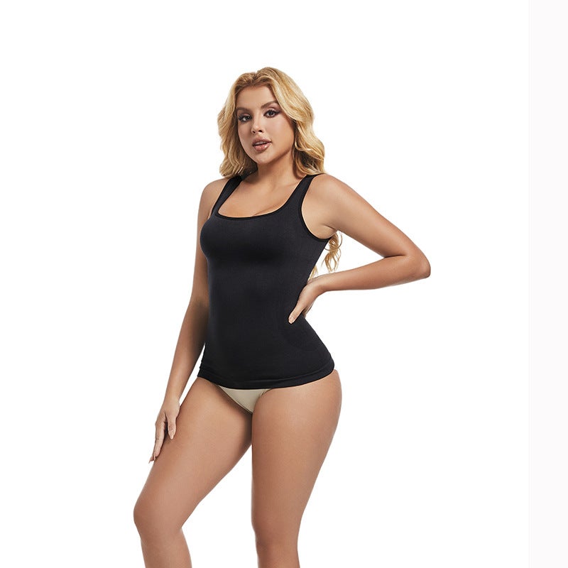 Women's High Stretch Seamless Square Neck Tummy Control Tank Top Bodysuit - Image 2