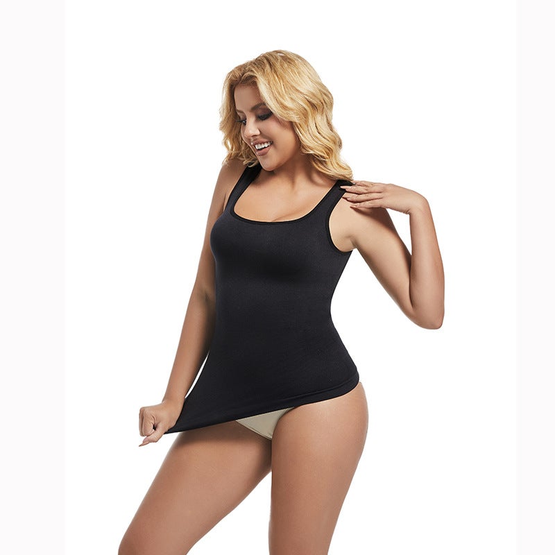 Women's High Stretch Seamless Square Neck Tummy Control Tank Top Bodysuit - Image 4