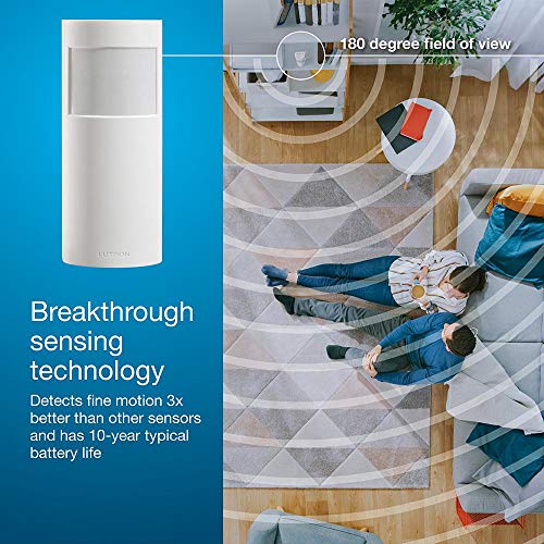 Lutron Caseta Smart Lighting Auto On and Off Motion Sensor, For Dimmers, Switches, and Fans Controls, No Wires Required, PD-OSENS-WH, White - Image 5