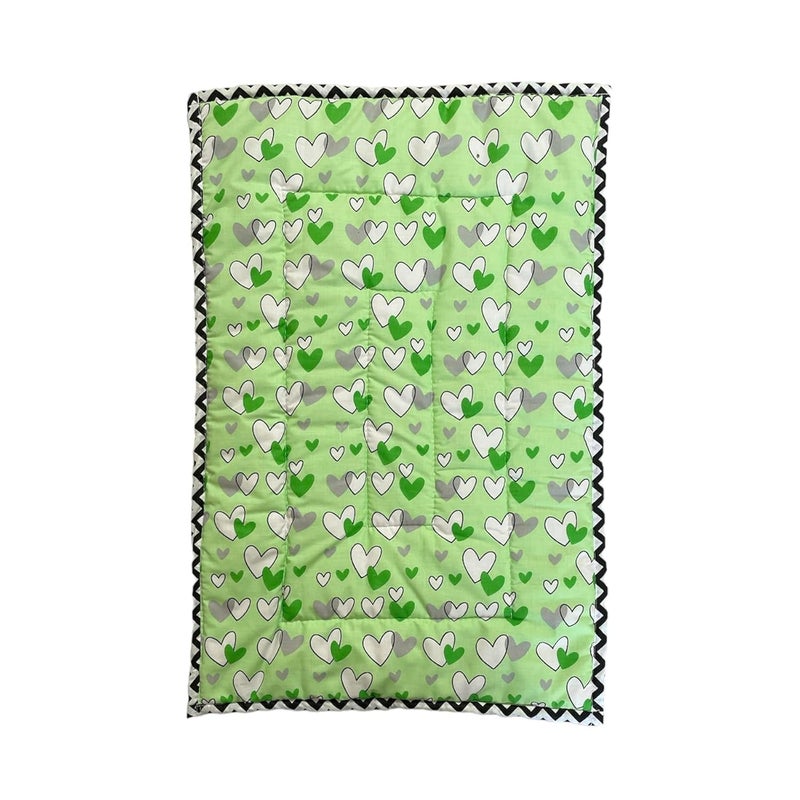 Fabrify 100 Cotton Newborn Baby Godadi Baby Bed Mattress Rilka Bedsheet 06 Months Multi Color70x50 CM Green