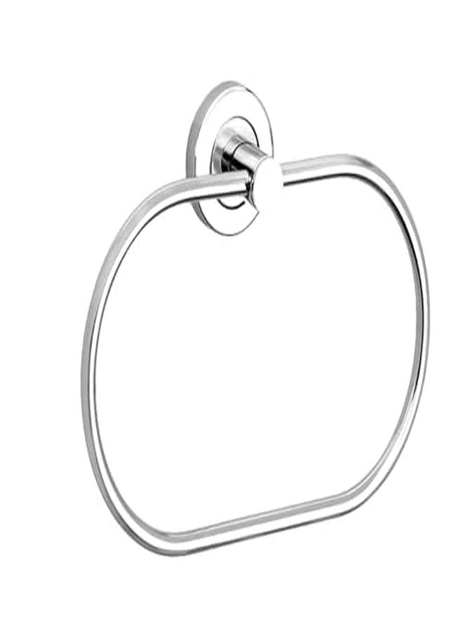 RAGHAV Oval Shape Stainless Steel Towel Ring Holder with Fixing Screws for Bathroom and Kitchen Washbasin (Pack of 1)