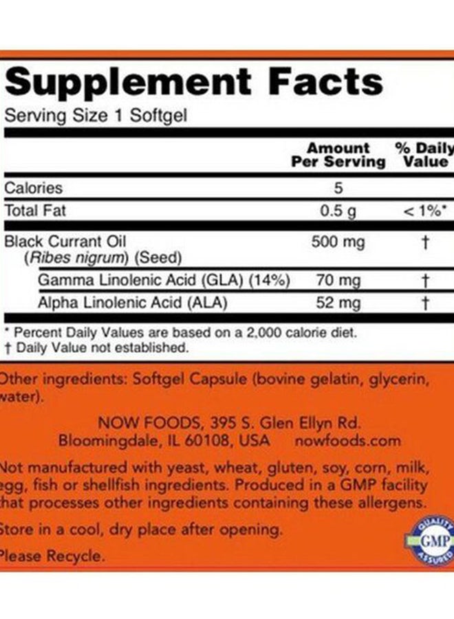 Now Foods Black Currant Oil 500 mg - 100 Softgels - Image 4