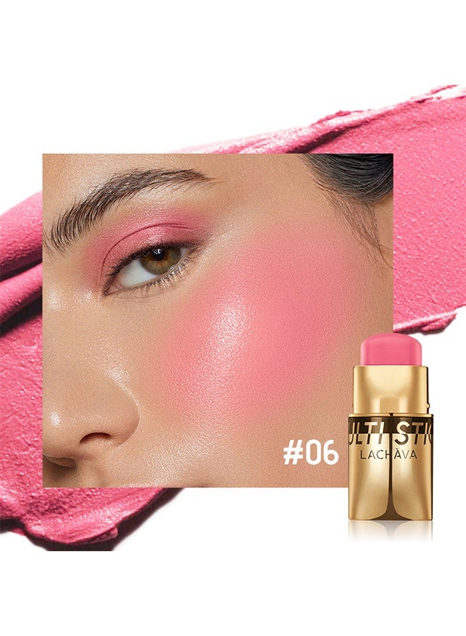 لاتشافا أحمر الخدود متعدد العيون لظلال العيون وأحمر الشفاه أحمر الشفاه وكريم أحمر الخدود للوجه 3 في 1 مرطب غير لزج مرطب ناعم للوجه أحمر الشفاه أحمر الخدود #06 - Image 2