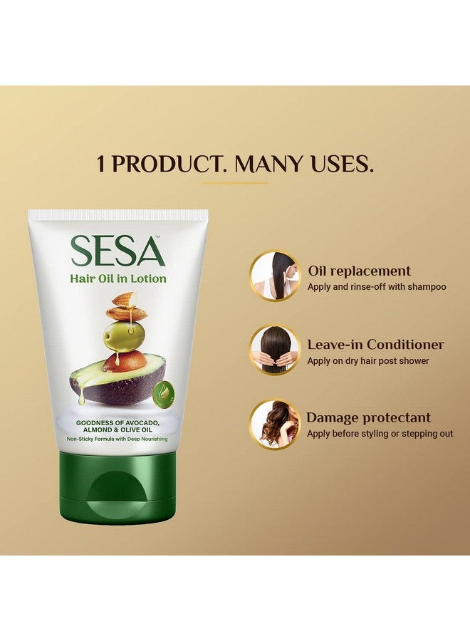 سيسا زيت الشعر في لوشن 100 مل بديل زيت غير لزج وغسول شعر بدون شطف بهرينجراج و17 عشبة أيورفيدية مع زيوت مغذية وفيتامين إي لجميع أنواع الشعر بدون زيت معدني - Image 2