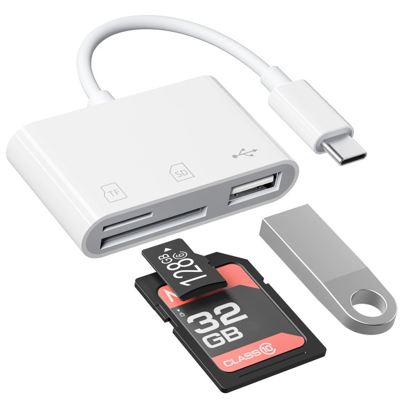 SUNTRSI USB Camera Adapter with Charging Port, Portable USB Female OTG Adapter Suitable for iPhone iPad, Plug and Play USB Adapter for iPad Support Card Reader - Image 1