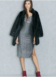 Cold Shoulder Metallic Dress