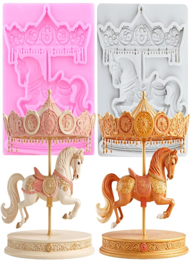 RFGHAC Carousel Fondant Silicone Molds for Cake Decorating Cupcake Topper Candy Chocolate Sugar Gum Paste Polymer Clay - Image 1